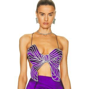 NWT Area Purple Crystal Bow Top Small